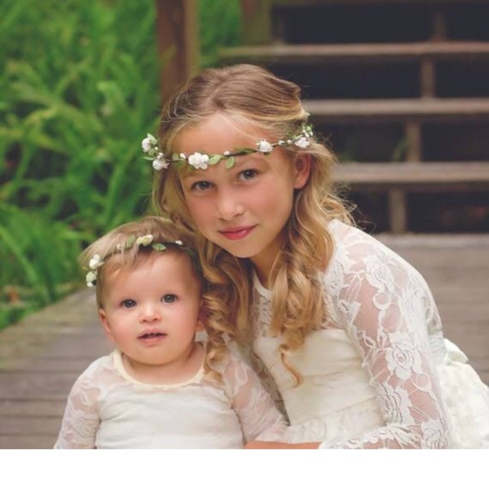 New Red-rose flower crown headband elastic & fabric